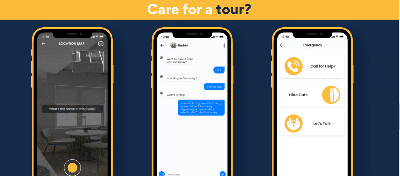 Landing page for Guardian Angel app