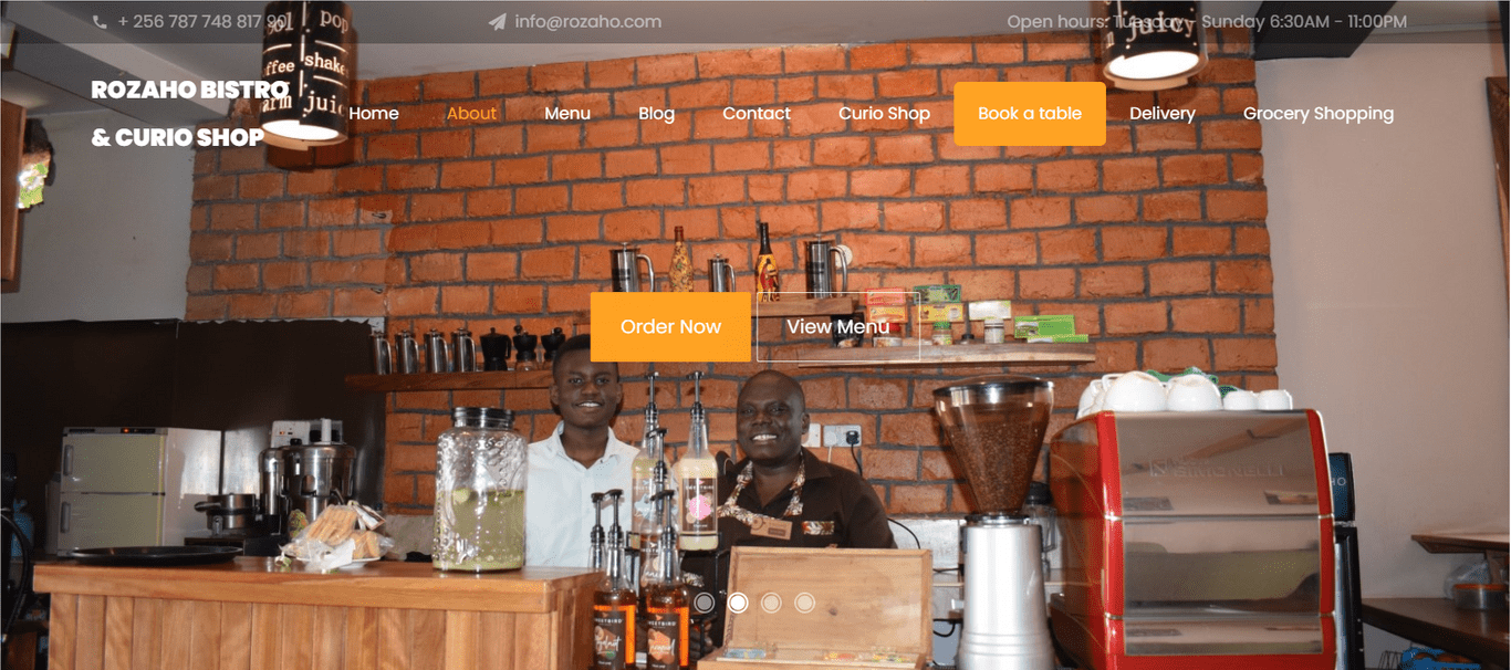 Diner and cafe website